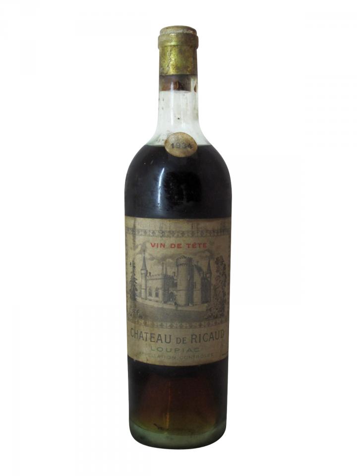 Château de Ricaud "Vin de tête" 1934 Bouteille (75cl)
