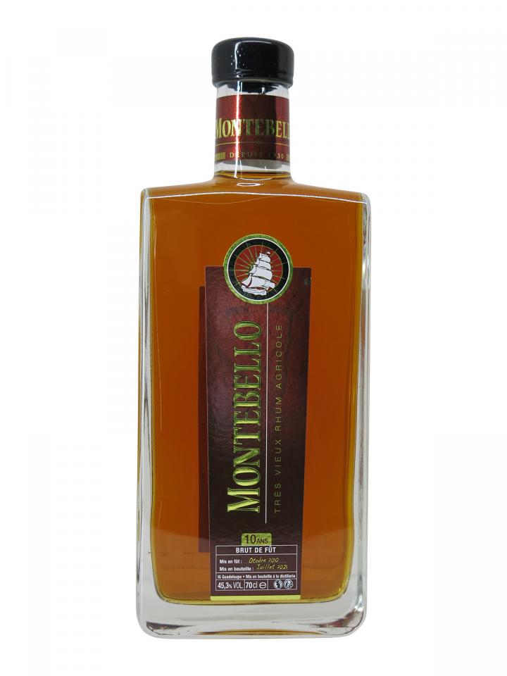 Rhum "10 Ans Brut de Fût 45.3°" Montebello Bouteille (70cl)