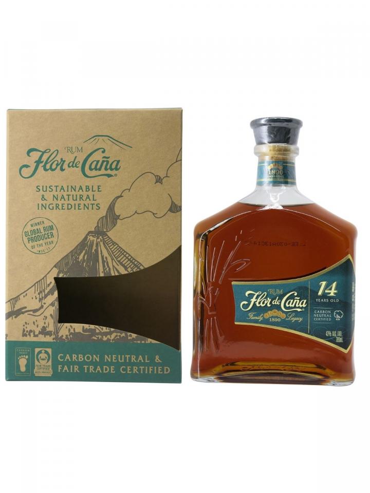 Rhum "14 Ans 43°" Flor de Cana Coffret d'une bouteille (70cl)