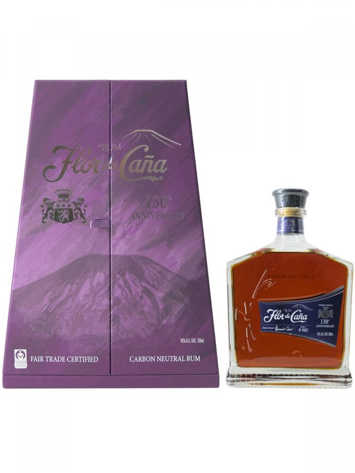 Rhum "130th Anniversary 45°" Flor de Cana Coffret d'une bouteille (70cl)