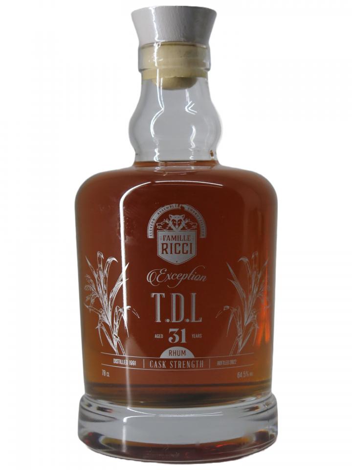 Rhum "TDL 64.5°" 31 Ans Famille Ricci 1991 Bouteille (70cl)